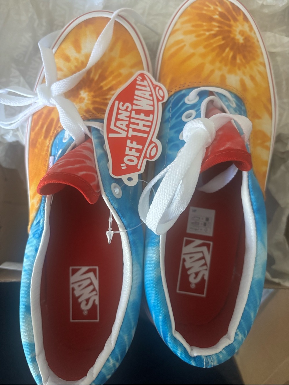 Vans Kids Tie-Dye Low Top Sneakers - Yellow, Blue & Red